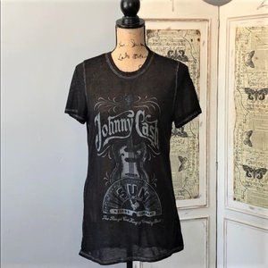 Sun Record Company Johnny Cash Burnout Tee Sz M